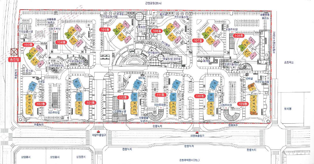 광주첨단휴먼시아1단지 단지배치도