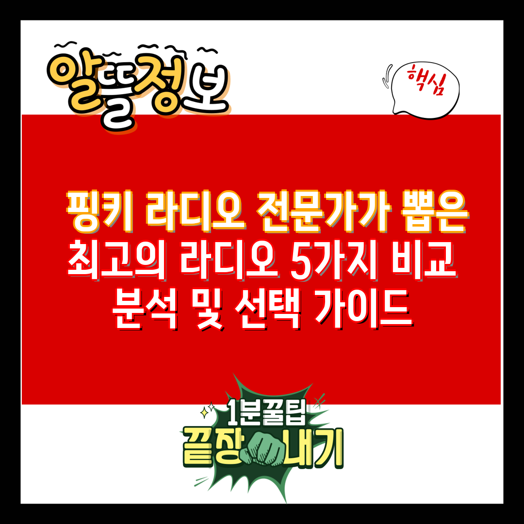  핑키 라디오 전문가가 뽑은 최고의 라디오 5가지 비교