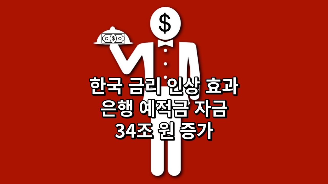한국금리인상효과은행예적금자금34조원증가