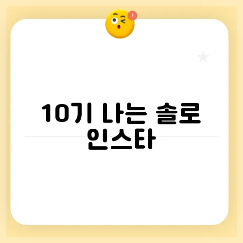 10기 나는 솔로 인스타