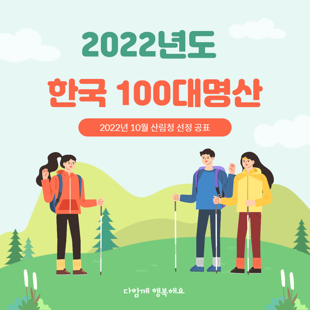 2022년 기준 한국의 100대명산