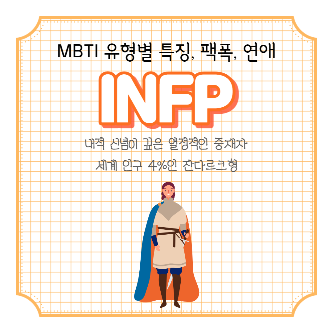 INFP 성격 유형 특징 연애 팩폭