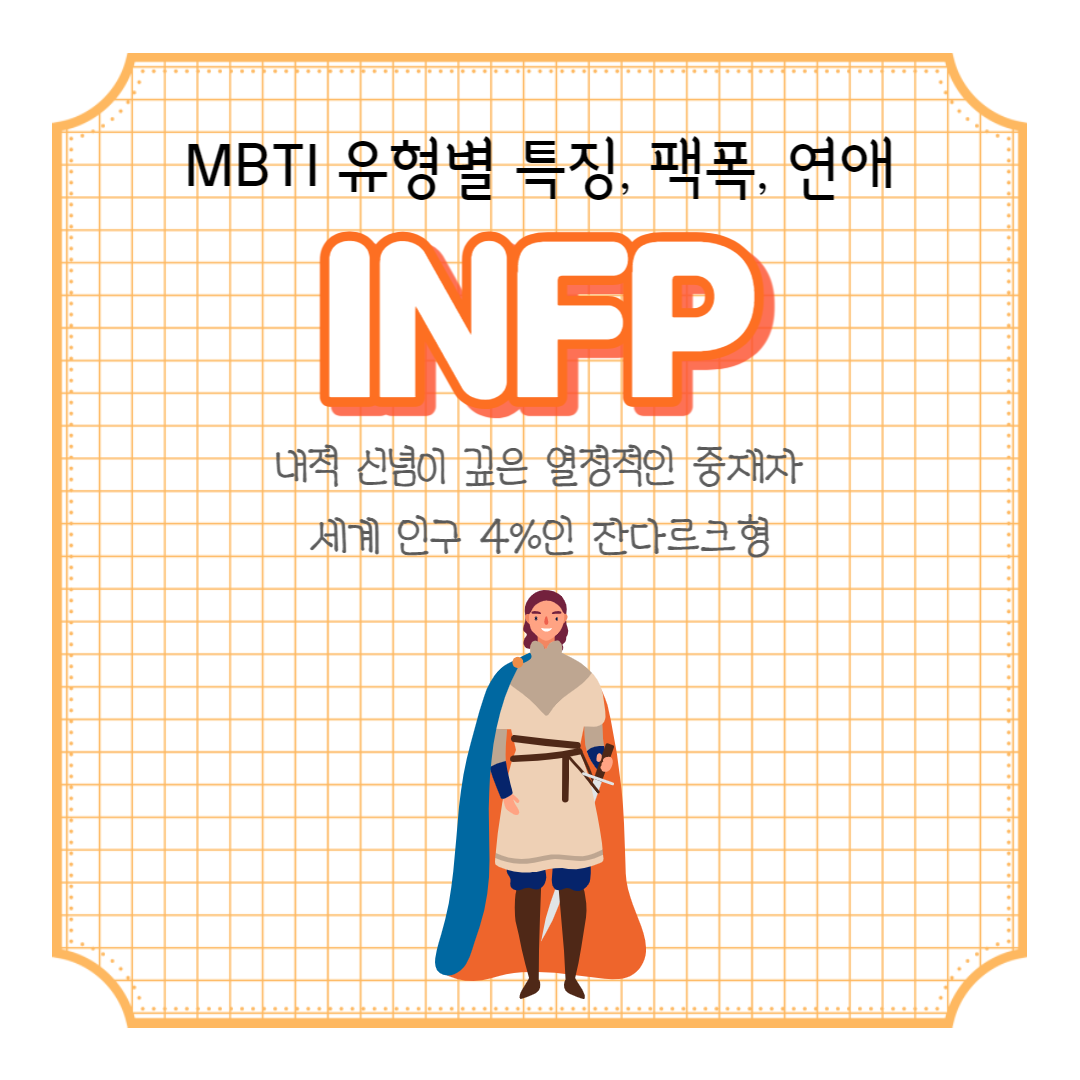  INFP 유형의 특징과 팩폭 그리고 연애 스타일까지!