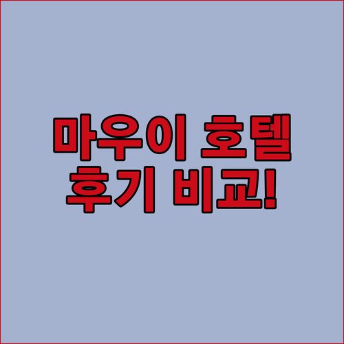 마우이 호텔 추천 가성비 좋은 곳 T