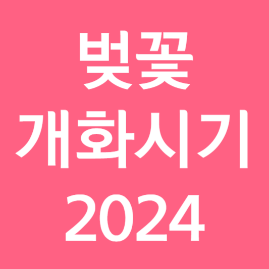 벚꽃 개화시기 2024