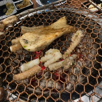 마늘 산낙지 숯불구이