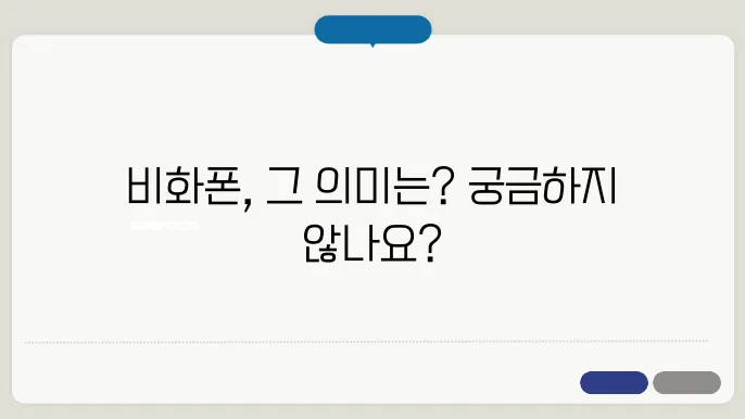 비화폰 뜻 알아봅실 이런뉵