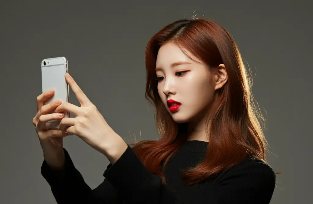 셀프 촬영을 하는 모습