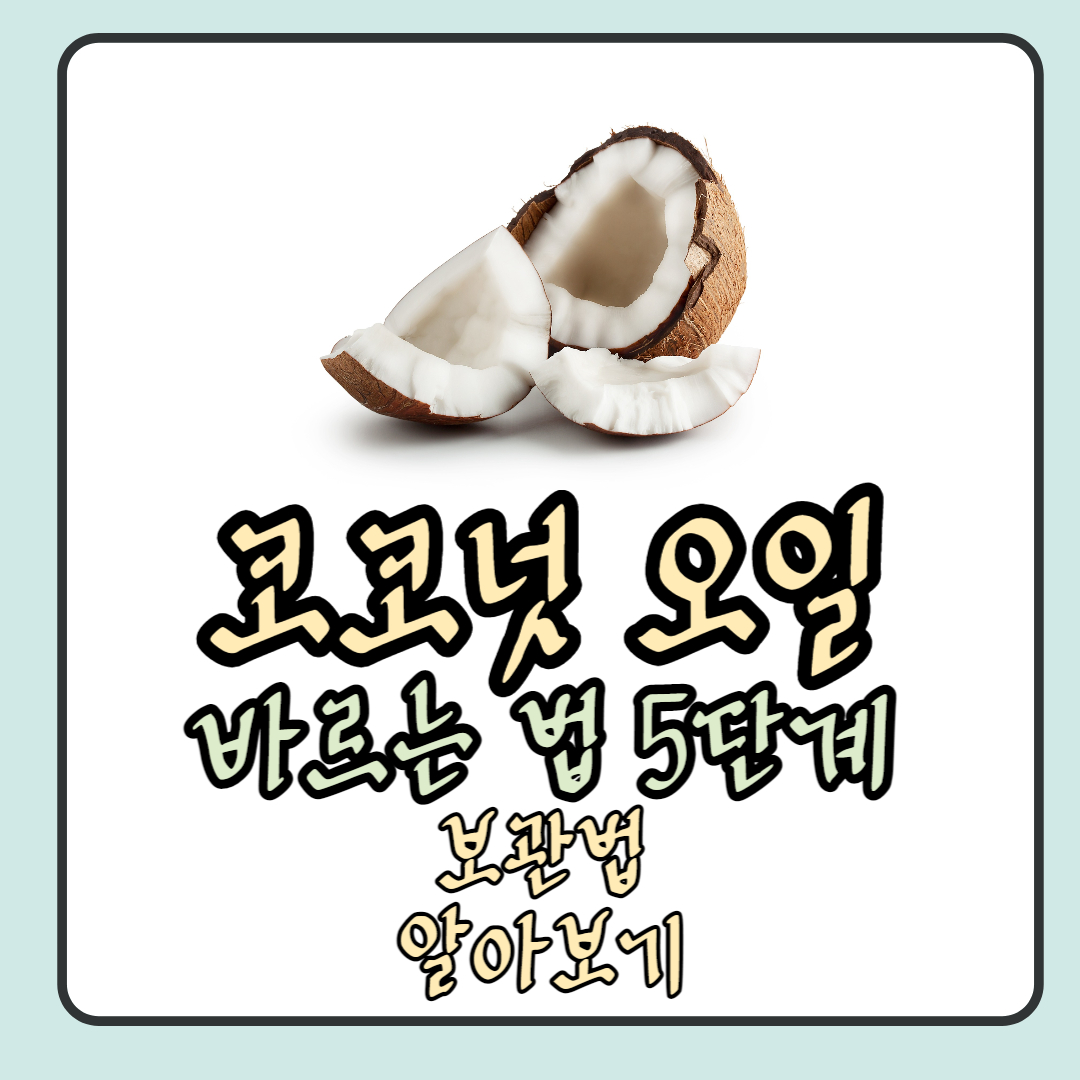  코코넛 오일 피부에 바르는 법 5단계 및 보관법 알아보기!