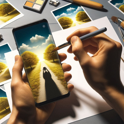 아름다운 자연 경관을 담은 스마트폰 화면