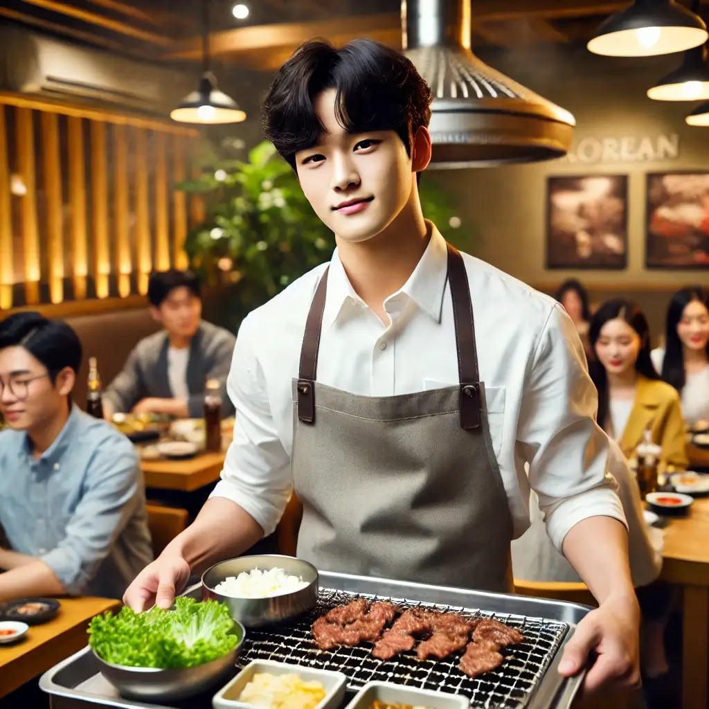 음식점에서 서빙하며 바쁘게 일하는 알바생. 주휴수당 받을 수 있는 조건 충족