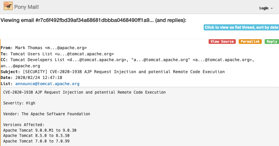  [KISA] Apache Tomcat 취약점 보안 업데이트 권고