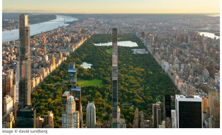 뉴욕 센트럴 파크 스카이라인 새로운 아이콘 VIDEO:SHoP architects completes exterior architecture of supertall 111 west 57th street tower