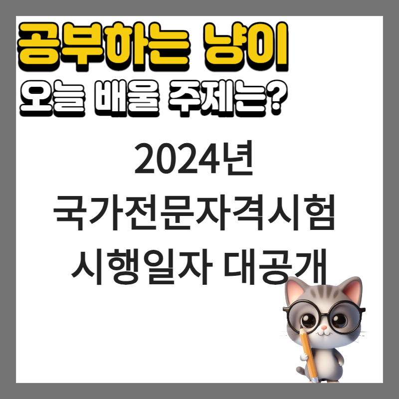 2024년 국가전문자격시험 일정 안내 (공부합니다!)