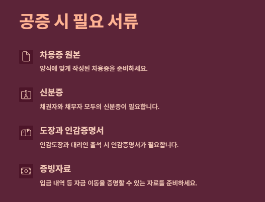 공증받는법(차용증공증,유언공증): 절차(준비물,서류),효력,비용 및 시간