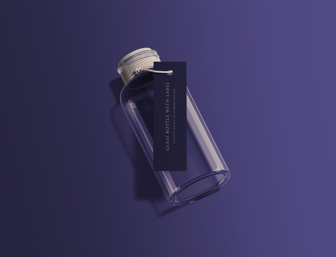 Glass Bottle with Tag Mockup(태그 유리병 목업)