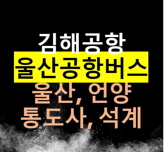  울산 김해공항버스 / 언양, 통도사, 석계 김해공항버스 / 시간표, 노선도, 요금, 정류장 위치, 온라인 예약 (안됨)