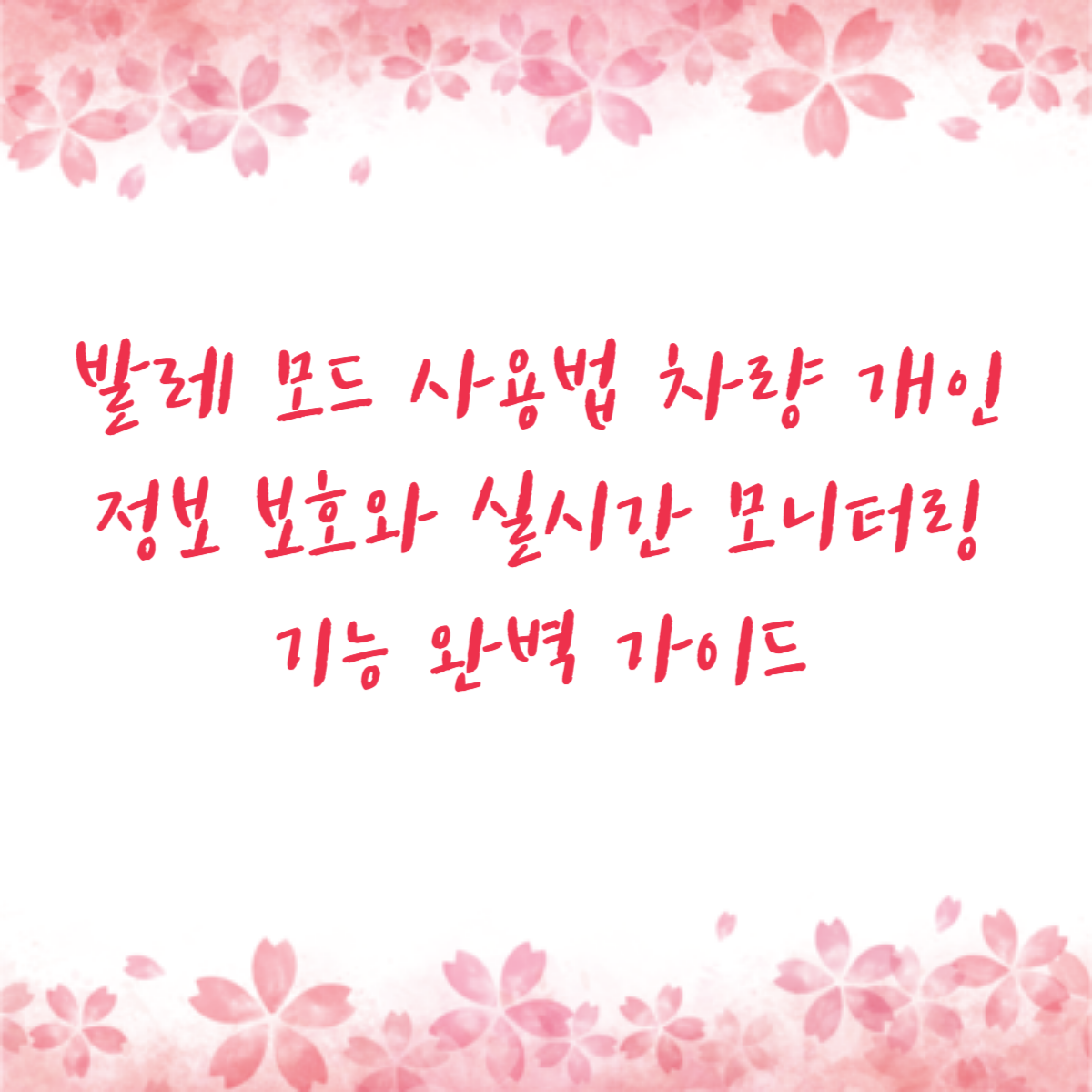 발레 모드 사용법 차량 개인정보 보호와 실시간 모니터링 기능 완벽 가이드