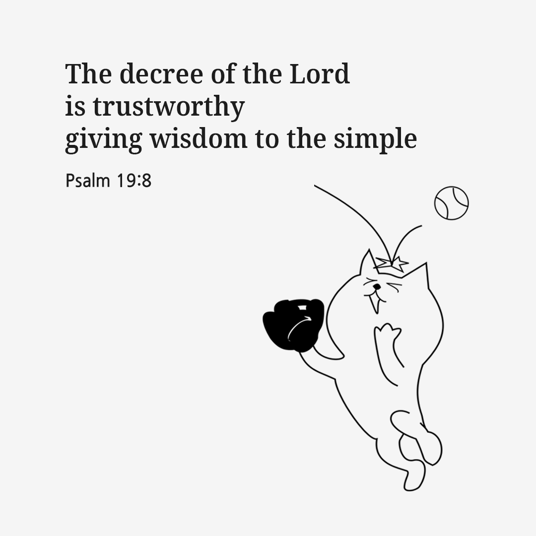 The decree of the Lord is trustworthy&#44; giving wisdom to the simple. (Psalm 19:8)