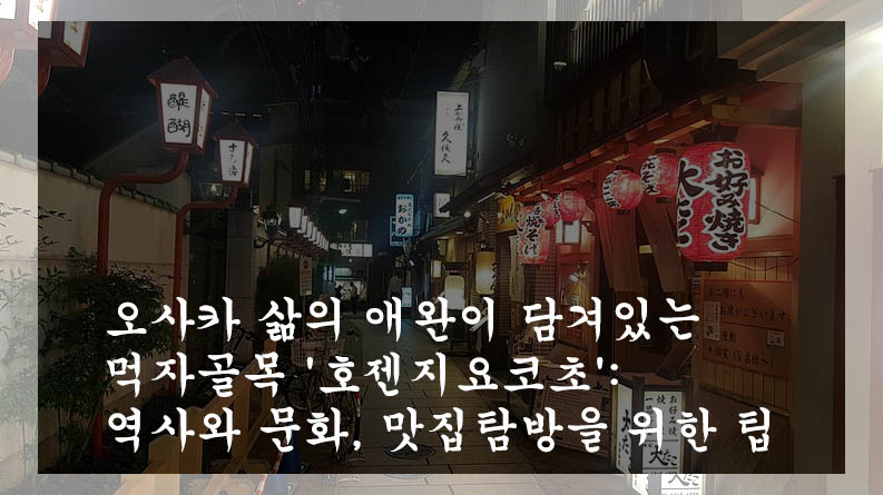  오사카 삶의 애완이 담겨있는 먹자골목 '호젠지요코초': 역사와 문화, 맛집탐방을 위한 팁