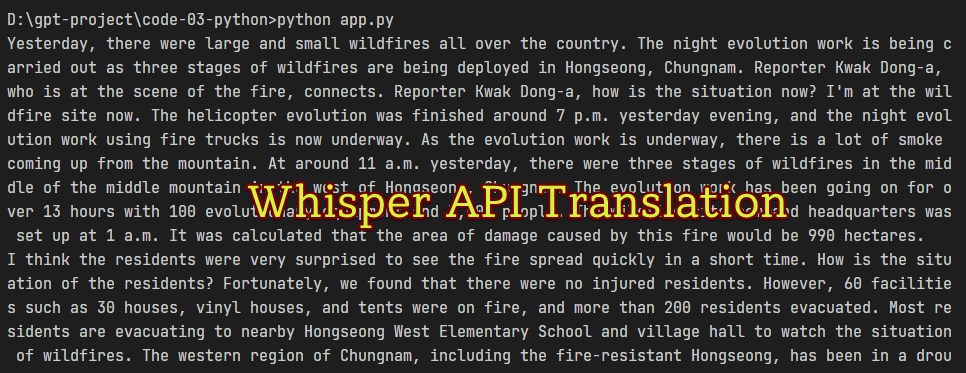 Whisper API Translation 번역
