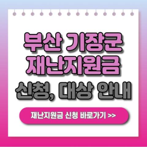  부산 기장군 재난지원금 대상 신청방법 안내 (제 3차 기장형 재난기본소득 30만원 지원)