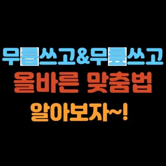 무릎쓰고 무릅쓰고 맞춤법 맞는 표현 예시_40