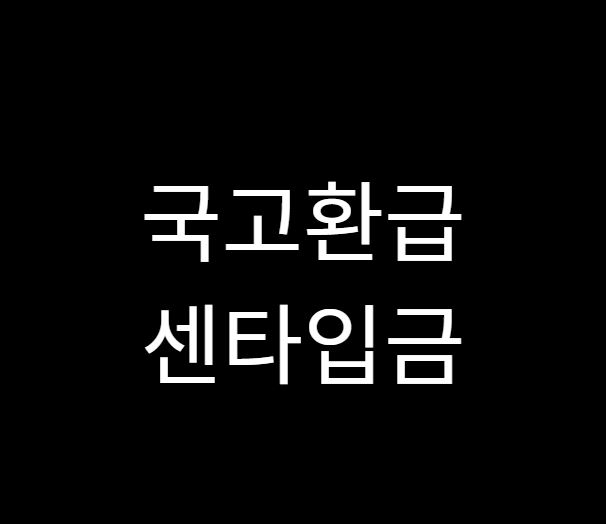  국고환급 센타입금 세무서 환급
