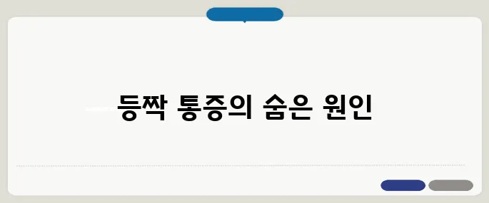 등짝이 아픈 이유 자세? 내장? 원인 총정리