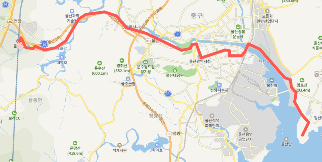  울산 KTX역 리무진버스(5001,5002,5003,5004,5005번 버스) 시간표