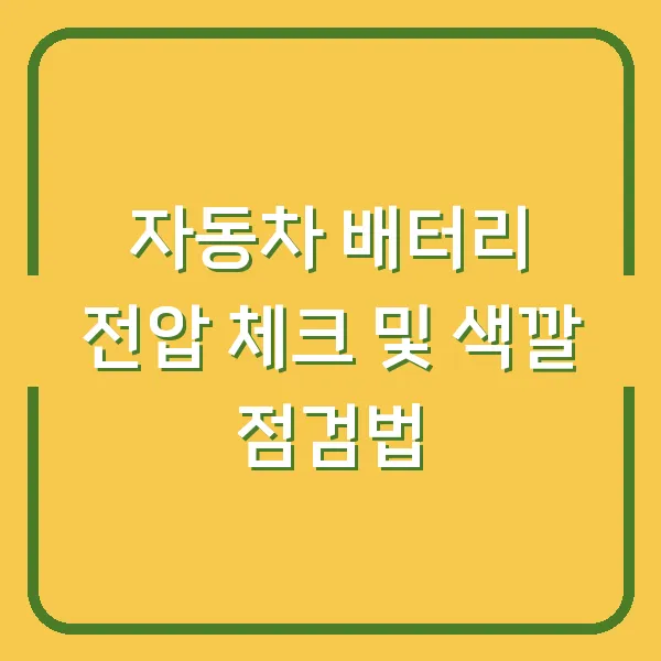자동차 배터리 전압 체크 및 색깔 점검법