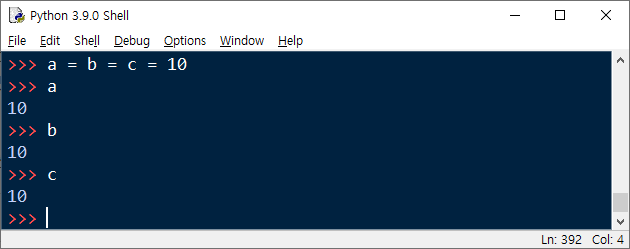 파이썬에서 하나의 값을 여러 변수에 할당하는 방법