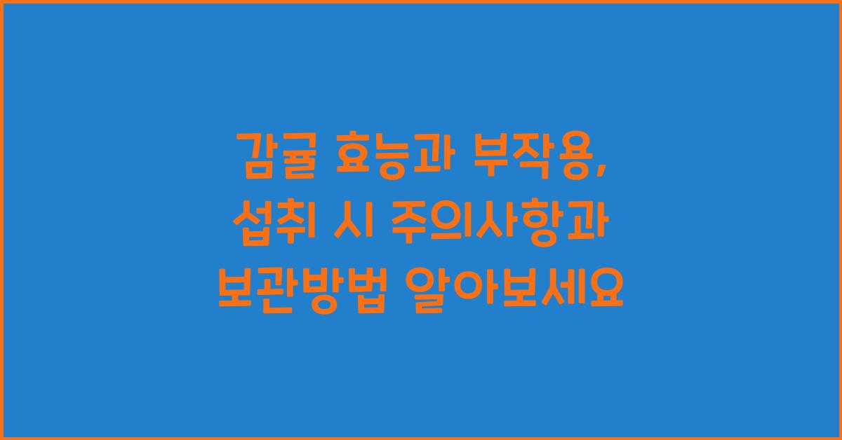 감귤 효능과 부작용 섭취 시 주의사항과 보관방법