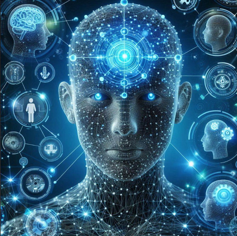 AI가 네트워크로 연결된 모습