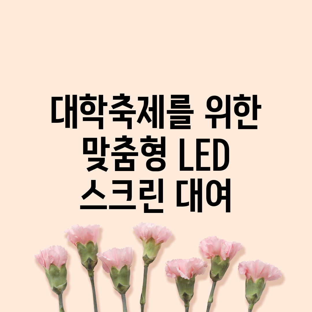 대학축제를 위한 맞춤형 LED 스크린 대여