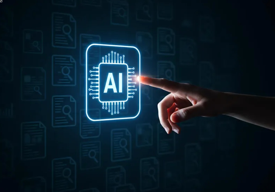 ai 마크에 손가락을 대는 모습