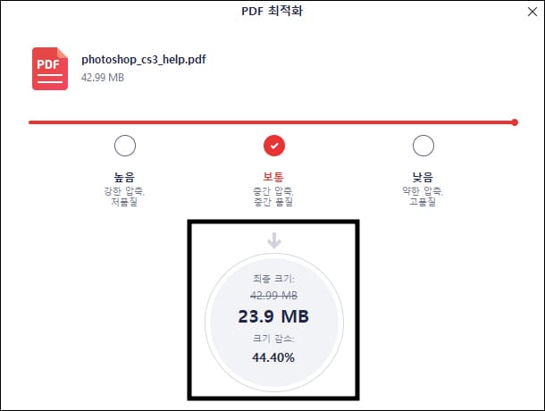 압축률 보통