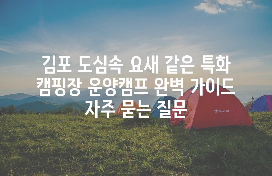 ['김포 도심속 요새 같은 특화 캠핑장| 운양캠프 완벽 가이드']