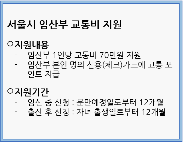 서울시임산부교통비지원