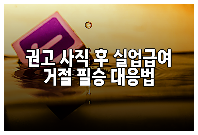 권고 사직 후 실업급여 거절 필승 대응법