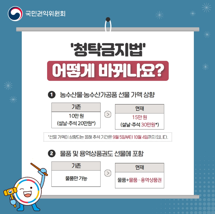  청탁금지법(김영란법) 10만 원 짜리 말고 30만원짜리로 주세요
