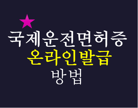  국제 운전 면허증 - 온라인 발급 방법 (무방문)