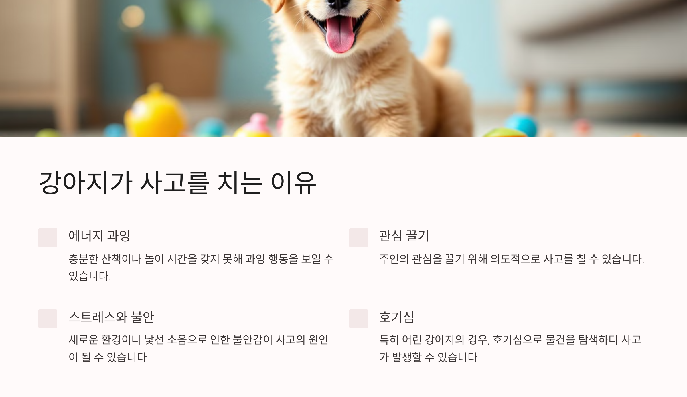 강아지가 사고를 치는 이유