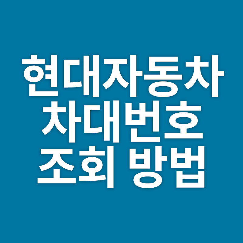  현대자동차 차대번호 조회 방법을 알려드립니다
