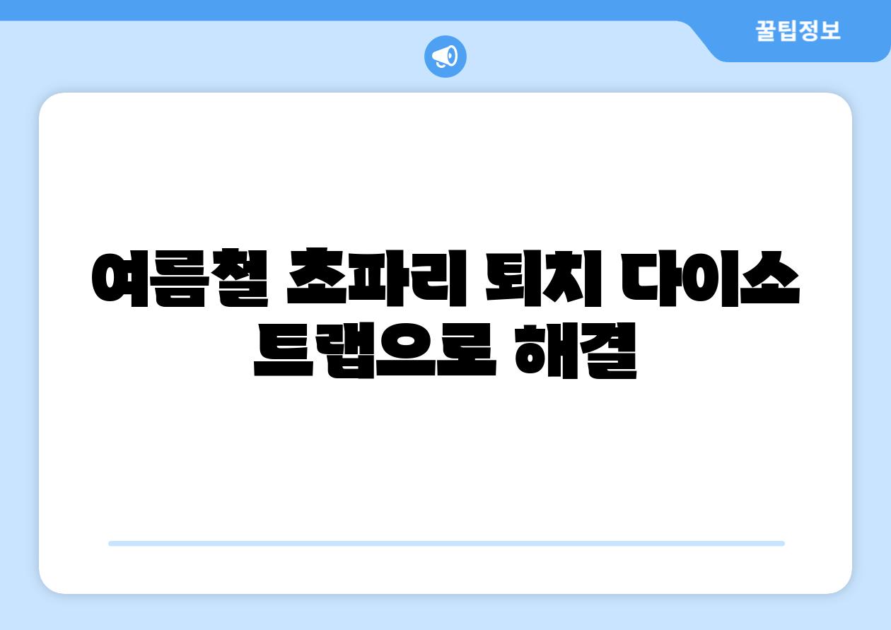 여름철 초파리 퇴치 다이소 트랩으로 해결