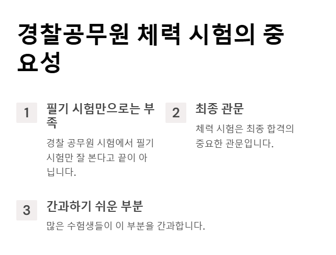 경찰공무원 체력 시험의 중요성