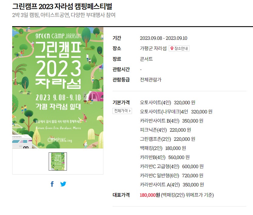  2023년 가평 자라섬 그린캠프 페스티벌