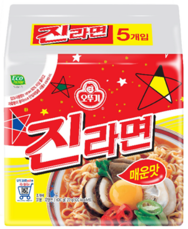  매운맛 진라면 120g, 5개 세트 - 오뚜기 진라면