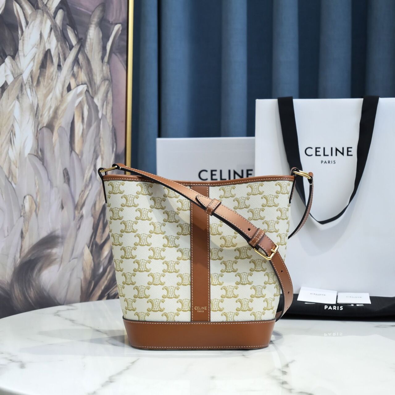  [CELINE] 셀린느 캔버스 카프스킨 트리오페 버킷백 191442CAS (2 COLOR)