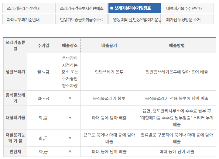 신안군 대형폐기물 수거 신청
